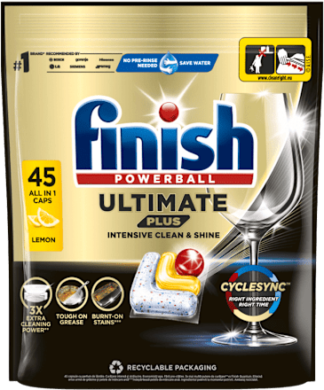 Tablete za strojno pomivanje posode Ultimate Plus Intensive Clean & Shine, limona Finish