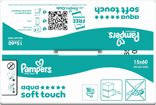 Vlhčené utierky Aqua Soft Touch 15 x 60 Pampers
