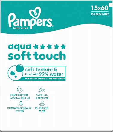 Vlhčené utierky Aqua Soft Touch 15 x 60 Pampers
