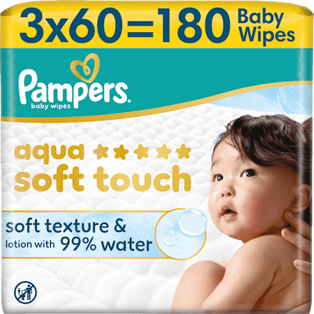 Vlhčené utierky Aqua Soft Touch 3 x 60 Pampers
