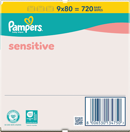 Vlhčené utierky Sensitive 9 x 80 Pampers