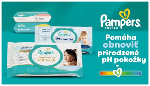 Vlhčené utierky 99 % water 18 x 60 Pampers baby-dry