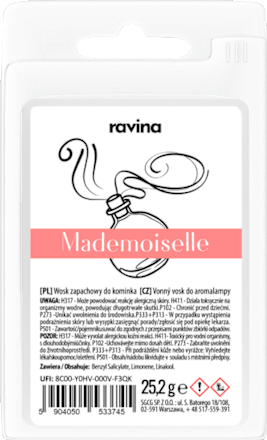 Sojowy wosk zapachowy do kominka Mademoiselle  ravina