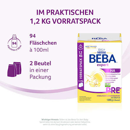 Anfangsmilch Expert HA Pre von Geburt an Nestlé BEBA