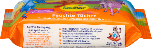 Nedves törlőkendő gyümölcsös-friss illattal SauBär