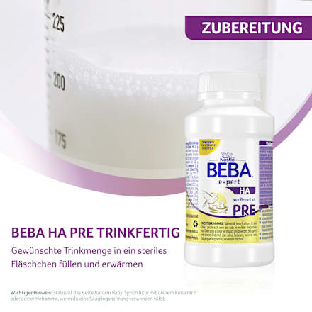 Anfangsmilch Expert HA Pre trinkfertig von Geburt an Nestlé BEBA