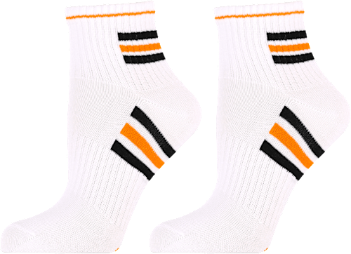 Памучни чорапи с оранжев кант, размер 43-46 happy FOOTtopia