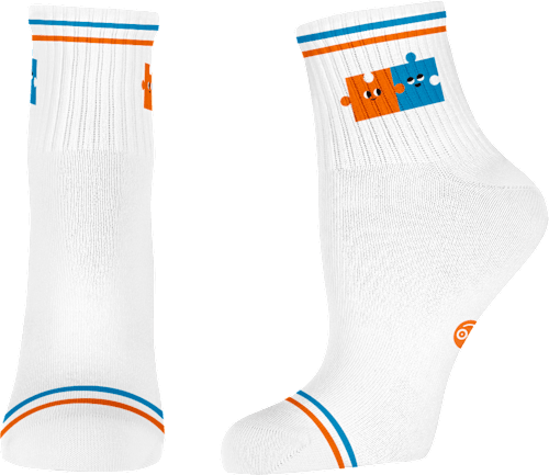 Детски памучни чорапи Пъзел, размер 31-34 happy FOOTtopia