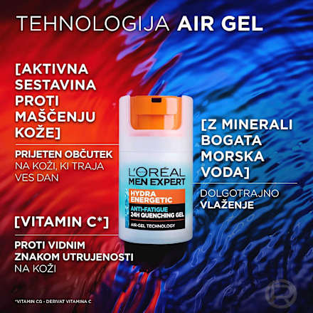 Vlažilni gel za obraz Expert Hydra Energetic L'ORÉAL PARiS MEN EXPERT