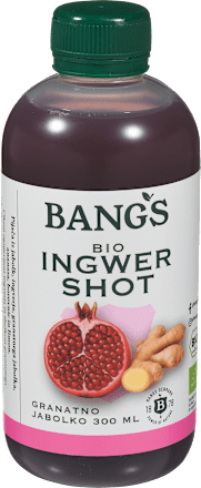 Bio ingverjev shot z granatnim jabolkom BANGS