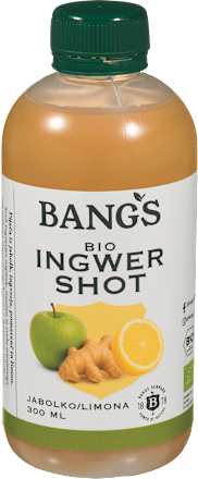 Bio ingverjev shot z jabolkom in limono BANGS