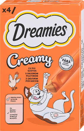 Dopolnilna hrana za mačke - kremni prigrizek s piščancem Dreamies