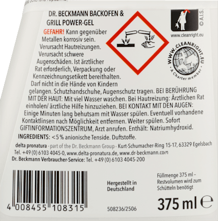 Čistiaci prostriedok na rúru a gril Dr. Beckmann