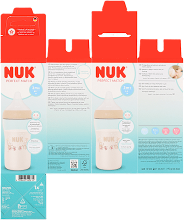 Butelka z miernikiem temperatury 260 ml Perfect Match smoczek 3+ Małpka  NUK