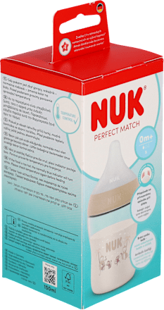 Butelka z miernikiem temperatury 150 ml Perfect Match smoczek 0+ Małpka NUK
