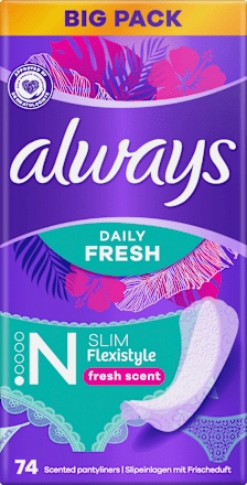 Slipeinlagen Daily Fresh Slim Flexistyle always