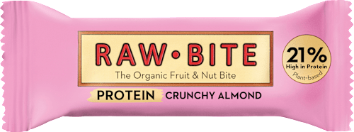 Barretta proteica 21% biologica crunchy alla mandorla RAW BITE
