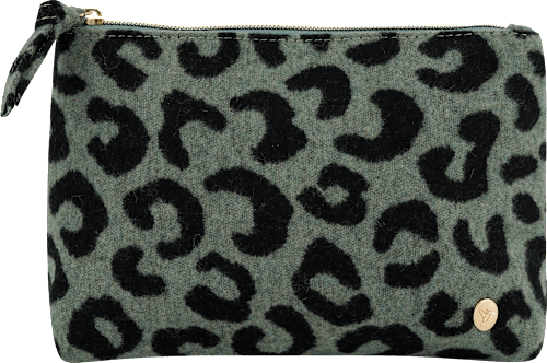 Kosmetiktasche Leoprint grün/schwarz manòu