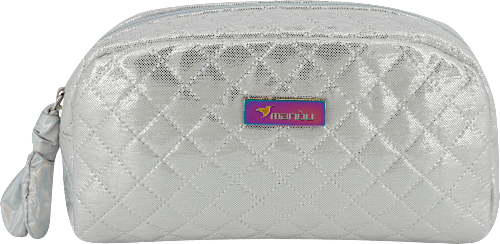 Kosmetiktasche mit Rautenmuster silber manòu
