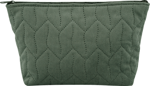 Kosmetiktasche in Samtoptik grün manòu