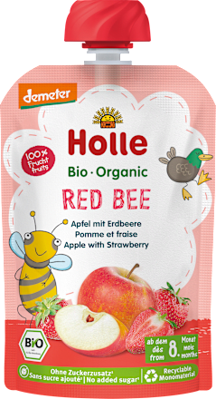 Quetschie Red Bee, Apfel & Erdbeere ab 8 Monaten Holle