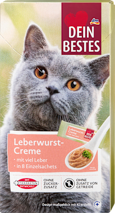 Katzensnack Leberwurstcreme (8x10 g) Dein Bestes