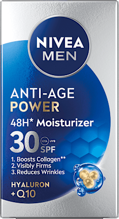 Krema za lice Anti-Age Power – Hyaluron + Q10, SPF 30 NIVEA MEN