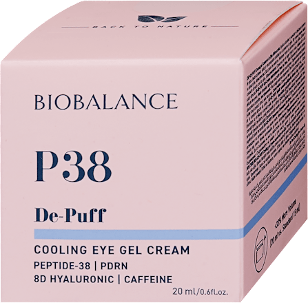 Hűsítő szemkörnyékápoló gélkrém P38 De-Puff BIOBALANCE