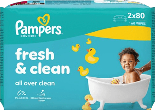 Vlažne maramice fresh & clean, 2 x 80 Pampers