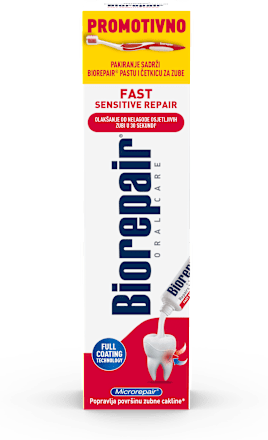 Pasta za zube Fast Sensitive Repair + četkica za zube Biorepair