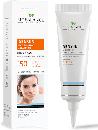 Слънцезащитен матиращ крем за проблемна кожа SPF 50 BIOBALANCE