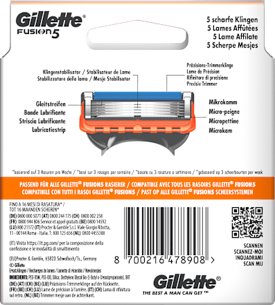 Rasierklingen Fusion 5 Gillette