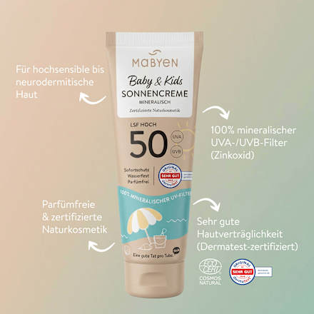 Sonnencreme Baby & Kids sensitiv LSF 50 Mabyen