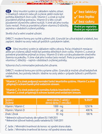 Vitamín C 1000 + D3 + Zinek DIRECT Doppelherz