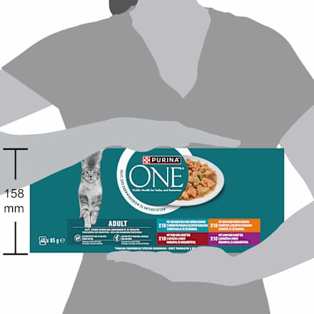 Adult kapsičky pro kočky jehněčí, mořské ryby, kuře, hovězí ve šťávě 40x85g PURINA ONE