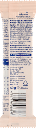 Dattelriegel Kakao-Himbeere babylove Mama
