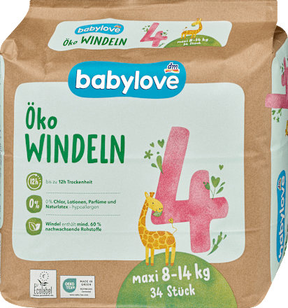 Pannolini misura 4 maxi (8 - 14 kg) babylove