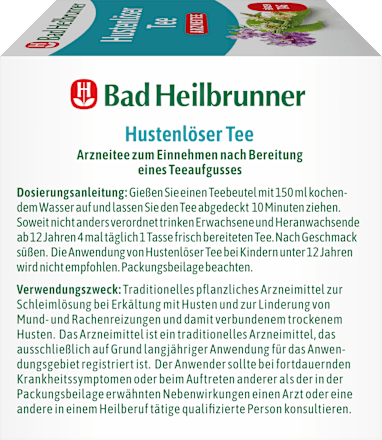 Arzneitee, Hustenlöser Tee (12 Beutel) Bad Heilbrunner