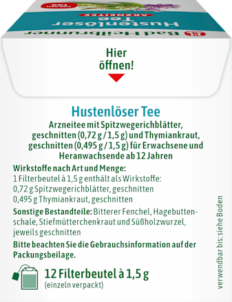 Arzneitee, Hustenlöser Tee (12 Beutel) Bad Heilbrunner