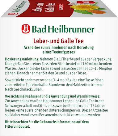 Arzneitee, Leber- & Galle Tee (12 Beutel) Bad Heilbrunner