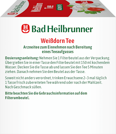 Arzneitee, Weißdorn Tee (12 Beutel) Bad Heilbrunner