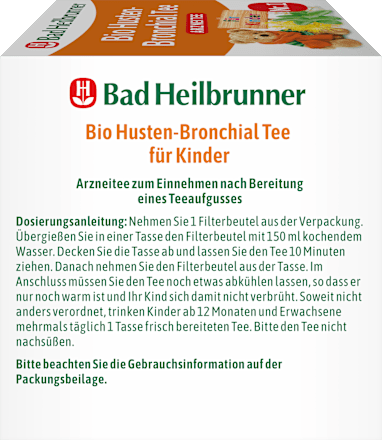 Arzneitee, Husten-Bronchial Tee für Kinder (12 Beutel) Bad Heilbrunner