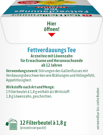 Arzneitee, Fettverdauungs Tee (12 Beutel) Bad Heilbrunner