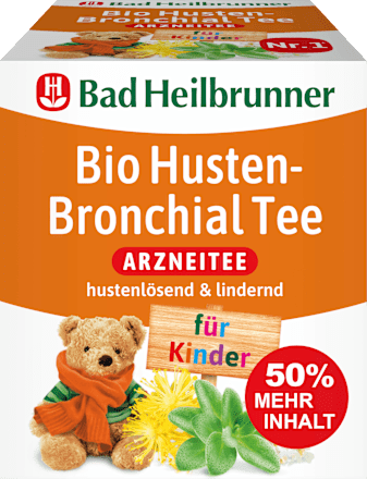 Arzneitee, Husten-Bronchial Tee für Kinder (12 Beutel) Bad Heilbrunner