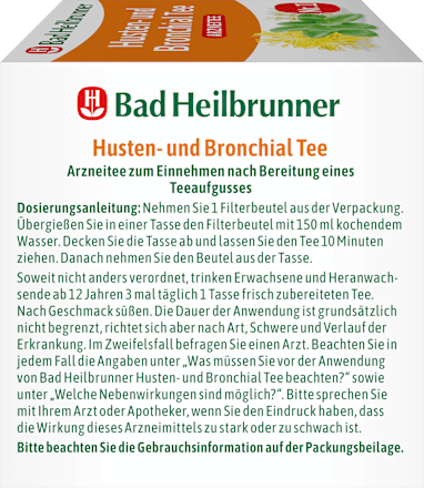 Arzneitee, Husten- & Bronchial Tee (12 Beutel) Bad Heilbrunner