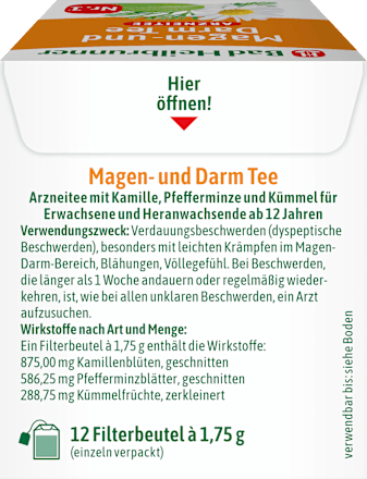 Arzneitee, Magen- & Darm Tee (12 Beutel) Bad Heilbrunner