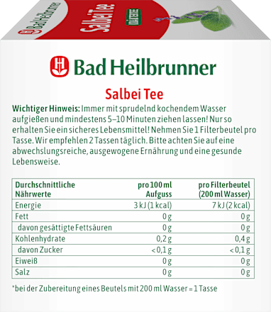 Kräutertee, Salbei (12 Beutel) Bad Heilbrunner