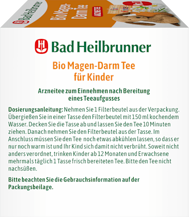 Arzneitee, Bio Magen-Darm Tee für Kinder (12 Beutel) Bad Heilbrunner