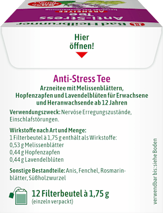 Arzneitee, Anti-Stress Tee (12 Beutel) Bad Heilbrunner