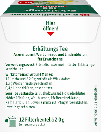 Arzneitee, Erkältungs Tee (12 Beutel) Bad Heilbrunner